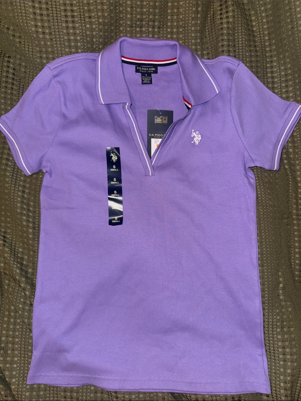 U.S. Polo Assn. Lavender Short Sleeve Polo Crop Top